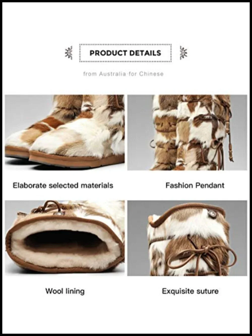 Comfort Suede Fur Shearling Knee High Winter Snow Boots